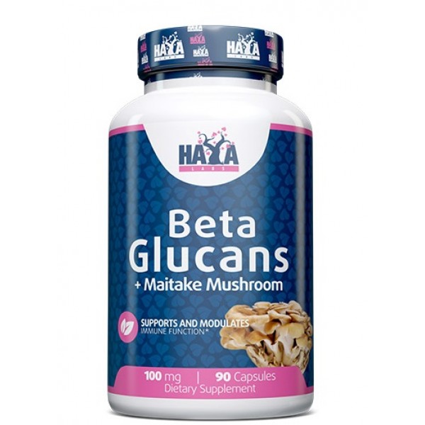Бета-Глюкан грибной порошок с Майтаке, Haya Labs, Beta Glucans 100 мг - 90 капс