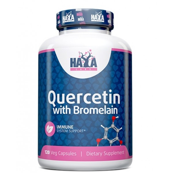 Кверцетин с Бромелаином, Haya Labs, Quercetin with Bromelain - 120 веган капс