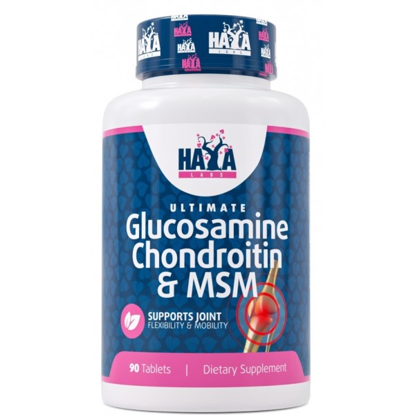 Хондропротектор (высокая концентрация), Haya Labs, Ultimate Glucosamine Chondroitin & MSM Complex - 90 таб