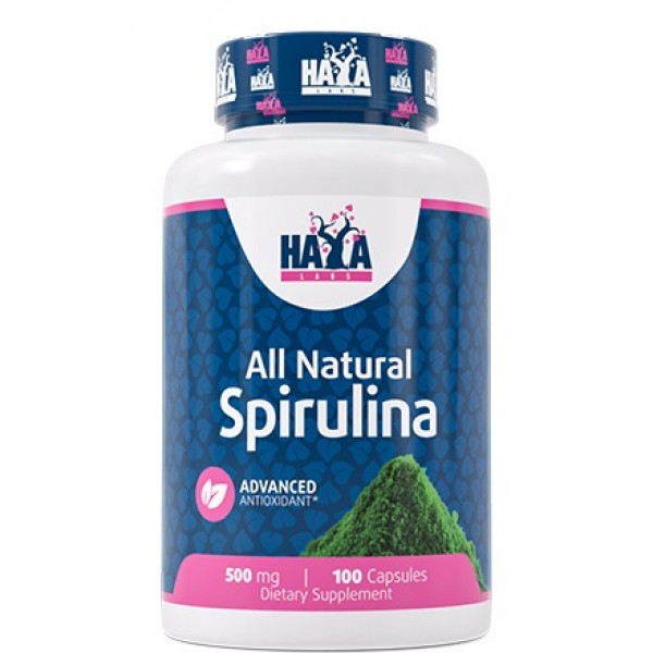 100% органічна Спіруліна, Haya Labs, All Natural Spirulina 500 мг - 100 капс