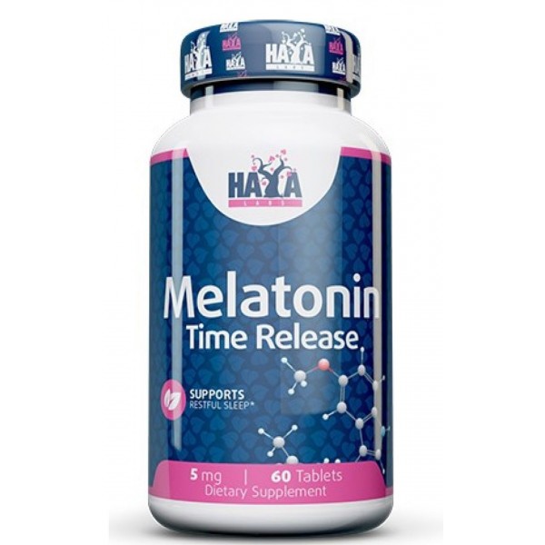 Мелатонин 5 мг (Формула с замедленным высвобождением), Haya Labs, Melatonin Time Release 5mg - 60 таб