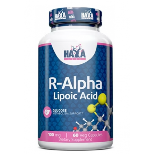 R-форма альфа-липоевой кислоты (высокая биодоступность), Haya Labs, R-Alpha Lipoic Acid 100 мг - 60 веган капс