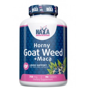 Экстракта Горянки + Макка Перуанска (тестобустер), Haya Labs, Horny Goat Weed Extract 750 mg + Maca - 90 таб