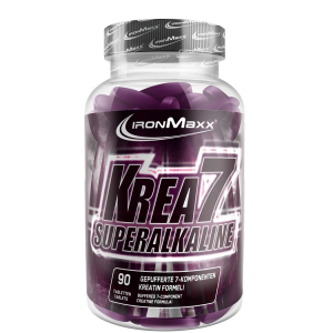Смесь 6 типов Креатина + Натрий, IronMaxx, Krea7 Superalkaline - 90 таб