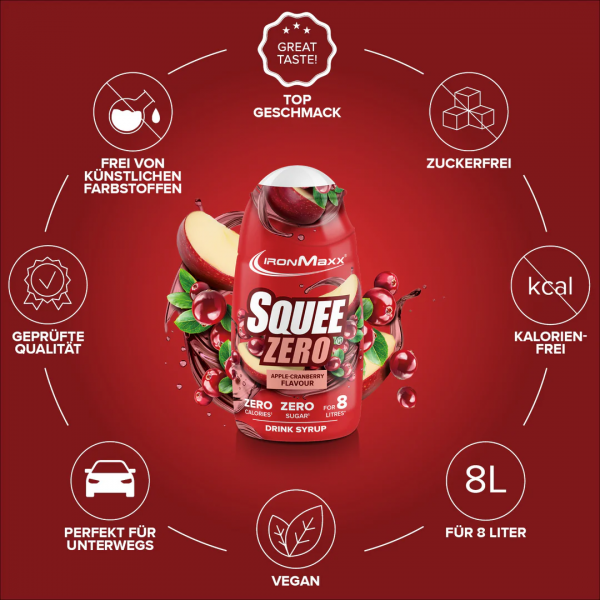 Концентрат (без цукру) для напоїв, IronMaxx, Squee Zero - 65 мл 