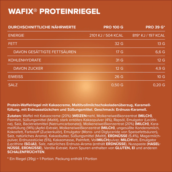 Протеиновый вафельный батончик, IronMaxx, Wafix - 39 г Протеиновый вафельный батончик, IronMaxx, Wafix - 39 г