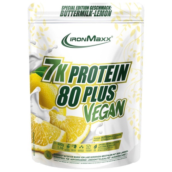 Растительный протеин с высоким содержанием белка, IronMaxx, Vegan Protein 7k - 80 Plus - 500 г