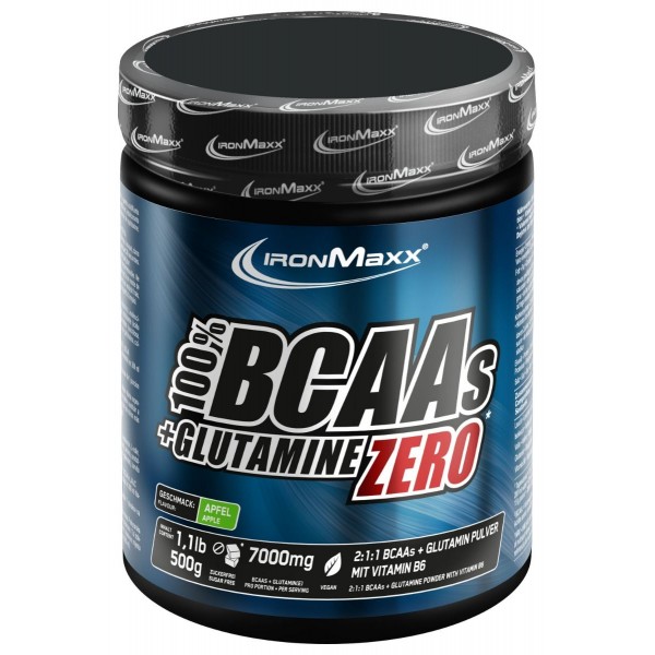Аминокислоты ВСАА + Глютамин, IronMaxx, 100% BCAAs + Glutamine Zero - 500 г