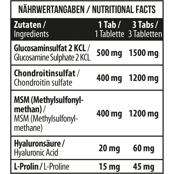 Глюкозамин Хондроитин МСМ, MST, Chondroitin - Glucosamine - MSM + Hyaluronic Acid + L-Proline - 90 таб