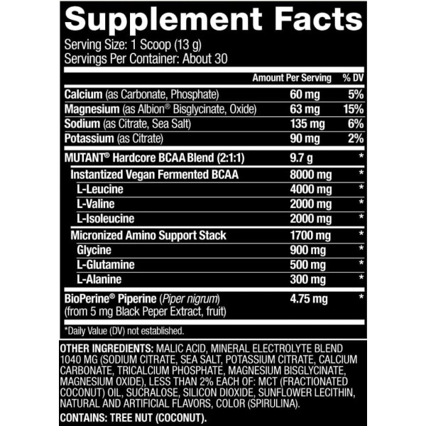 ВСАА аминокомплекс, Mutant, Hardcore BCAA - 390 г