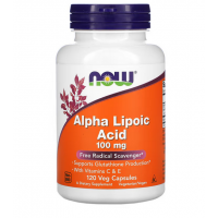 Альфа-липоевая кислота ALA, NOW, Alpha Lipoic Acid 100 мг