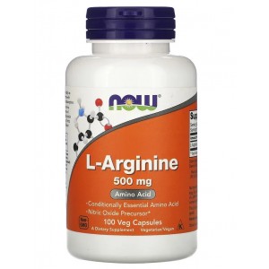 Л-Аргинин аминокислота, L-Arginine 500 Mg NOW - 100 веган капс