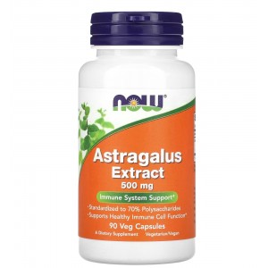 Экстракт корня астрагала перепончатого, NOW, Astragalus Extract 500 мг - 90 веган капс