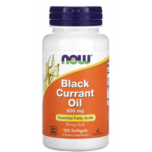 Масло черной смородины, NOW, Black currant oil 500 мг - 100 гель капс