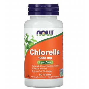 Хлорелла 1000 мг, NOW, Chlorella 1000 мг 