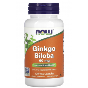 Экстракт Гинкго Билоба, Ginkgo Biloba 60 MG NOW - 120 капс