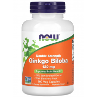 Екстракт Гінкго Білоба з високою концентрацією 120 мг, NOW, Ginkgo Biloba 120 мг - 200 веган капс