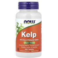 Йод (з органічних бурих водоростей), NOW, Kelp 150 мкг - 200 таб