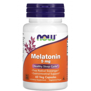 Мелатонін 5 мг, NOW, Melatonin 5 мг