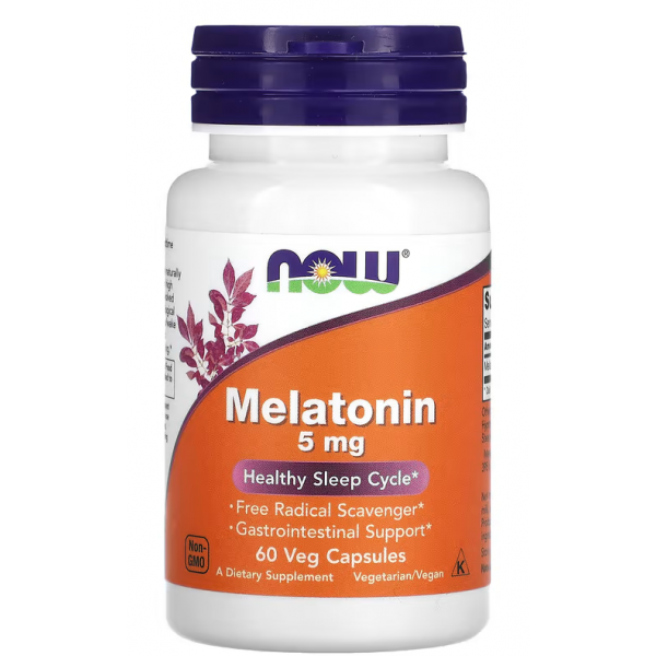 Мелатонин 5 мг, NOW, Melatonin 5 мг