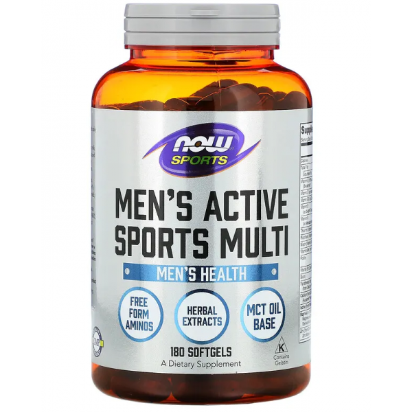 Комплекс витаминов для активных мужчин, NOW, Men's Active Sports Multi - 180 гель капс