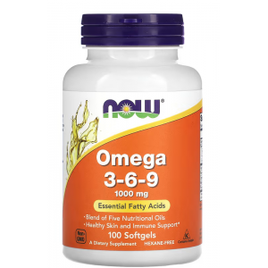 Комплекс жирных кислот Омега 3-6-9, NOW, Omega 3-6-9 1000 мг