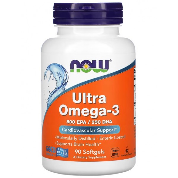 Рыбий жир в высоким содержанием Омега-3 (500 ЕПК / 250 ДГК), NOW, Ultra Omega-3 