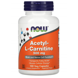 Ацетил Л-Карнітін, Acetyl L-Carnitine 500 мг - 100 веган капс