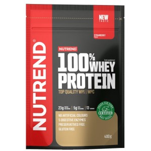 Сывороточный протеин концентрат, Nutrend, 100% Whey Protein - 400 г - Клубника