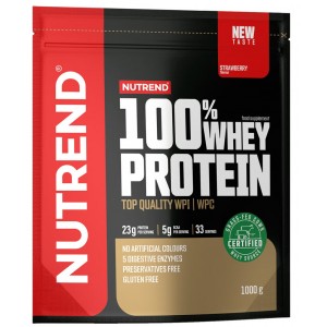 100% Сывороточный протеин, Nutrend, 100% Whey Protein - 1 кг - Клубника