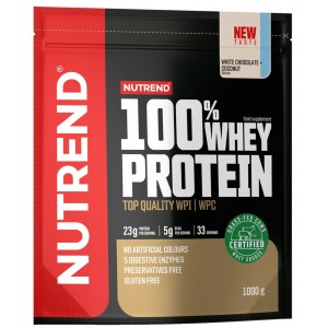 100% Сывороточный протеин, Nutrend, 100% Whey Protein - 1 кг - Белый шоколад-Кокос