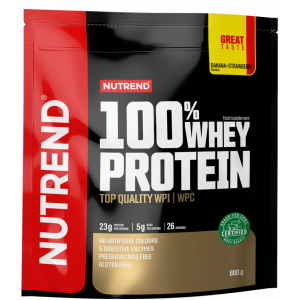 Білок сироватковий, протеїн концентрат, Nutrend, 100% Whey Protein - 800 г - Банан-Полуниця