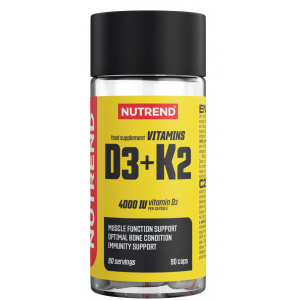 Вітаміни для міцності кісток, Nutrend, Vitamin D3+K2 - 90 капс