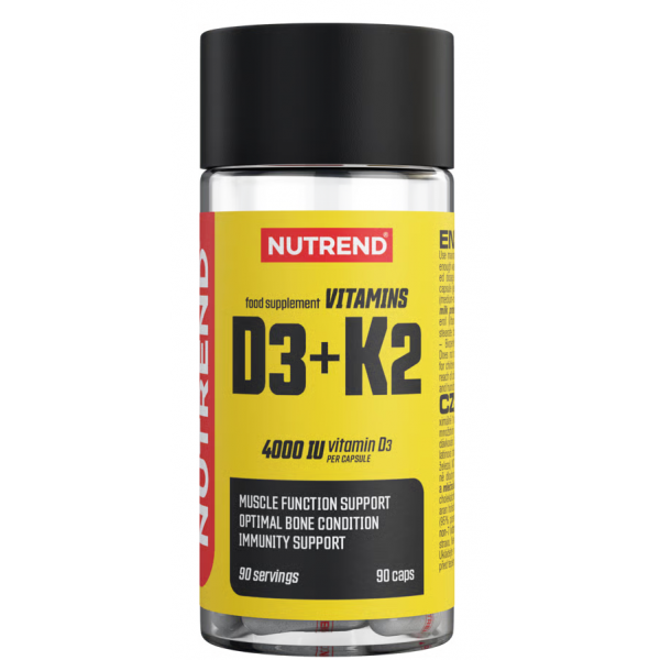 Витамины для крепкости костей, Nutrend, Vitamin D3 + K2 - 90 капс