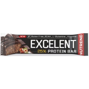 Протеиновый батончик с высоким содержанием углеводов, Nutrend, Excellent Protein Bar - 85 г - Шоколад+орех