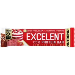 Протеиновый батончик с высоким содержанием углеводов, Nutrend, Excellent Protein Bar - 85 г - Клубничный торт