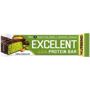 Протеїновий батончик с високим вмістом вуглеводів, Nutrend, Excellent Protein Bar - 85 г - Дубайський шоколад
