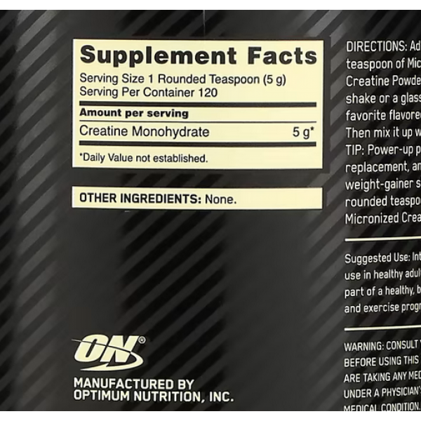 Креатин моногидрат, Optimum Nutrition, Creatine powder - 600 г