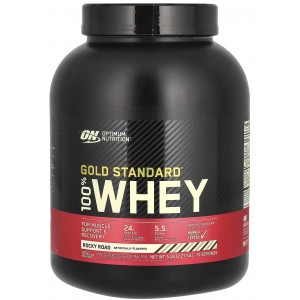 Сывороточный изолят, Optimum Nutrition,100% Whey Gold Standard - 2,27 кг - Роки роуд десерт