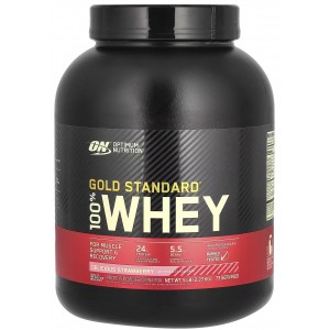 Сывороточный изолят, Optimum Nutrition,100% Whey Gold Standard - 2,27 кг - Клубника