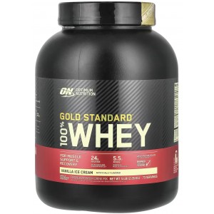 Сывороточный изолят, Optimum Nutrition,100% Whey Gold Standard - 2,27 кг - Ванильное мороженное