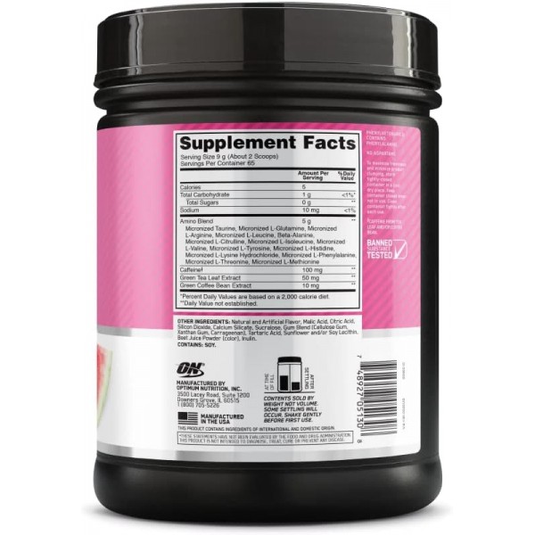 Аминокислотный комплекс с кофеином, Optimum Nutrition, Essential Amino Energy - 585 г