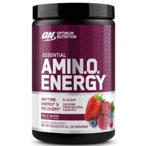 Комплексные аминокислоты с кофеином, Optimum Nutrition, Essential Amino Energy - 270 г - Лесная ягода