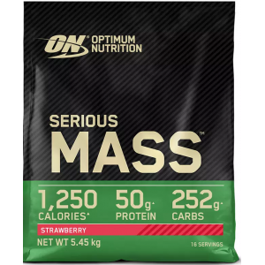 Многокомпонентный гейнер, Optimum Nutrition, Serious Mass EU - 5,45 кг - Клубника