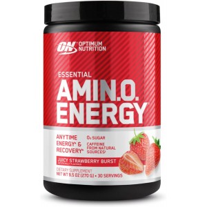 Комплексные аминокислоты с кофеином, Optimum Nutrition, Essential Amino Energy - 270 г - Клубничный сок