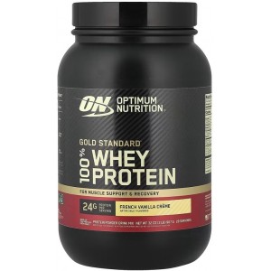 Сывороточный изолят, Optimum Nutrition, 100% Whey Gold Standard - 909 г - Французская ваниль