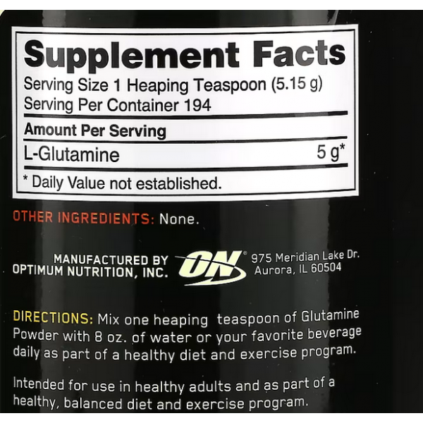 L-Глютамин в порошке, Optimum Nutrition, Glutamine Powder - 600 г