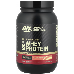 Сироватковий ізолят, Optimum Nutrition, 100% Whey Gold Standard - 909 г - Полуниця-Банан