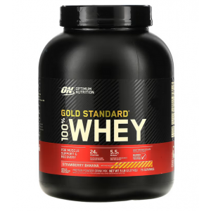 Сивороточный изолят, 100% Whey Gold Standard 2,273 кг - клубника-банан