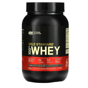 Сывороточный изолят, Optimum Nutrition, 100% Whey Gold Standard - 909 г - Двойной шоколад